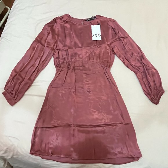 Zara Satin Effect Mini Dress - Picture 3 of 4